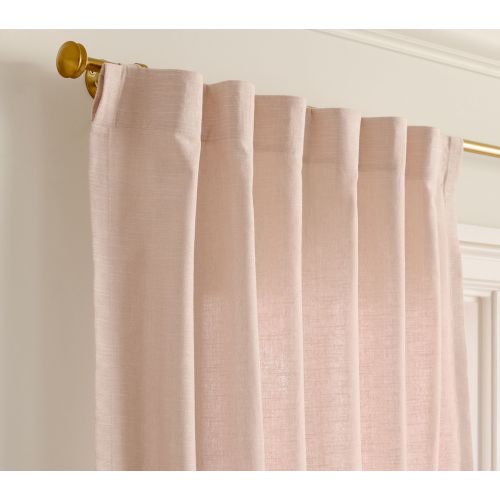 Evelyn Linen Light-Filtering Curtain | Pottery Barn Kids