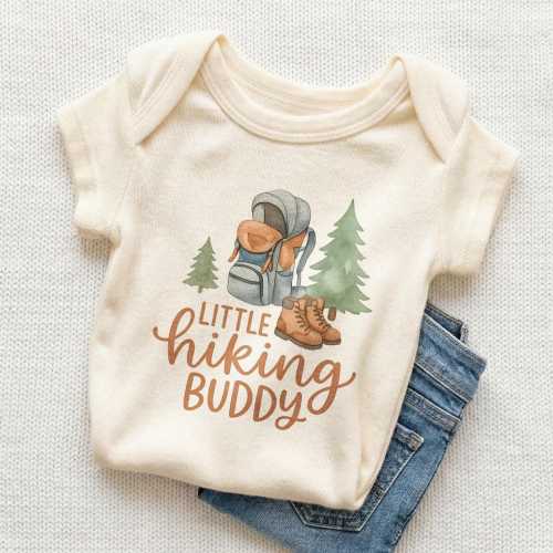 Little Hiking Buddy Baby Onesie - Cute Outdoor Adventure Bodysuit