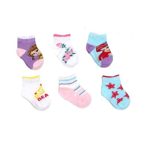 Disney Princess Baby Sock 6 Pack, Princess Beauty (6-12 Months)