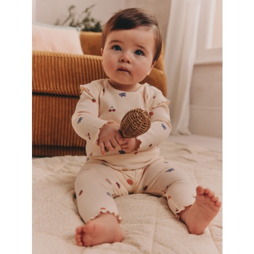 Cream Bright Character Baby Top and Leggings Set 2 Piece (0mths-2yrs)