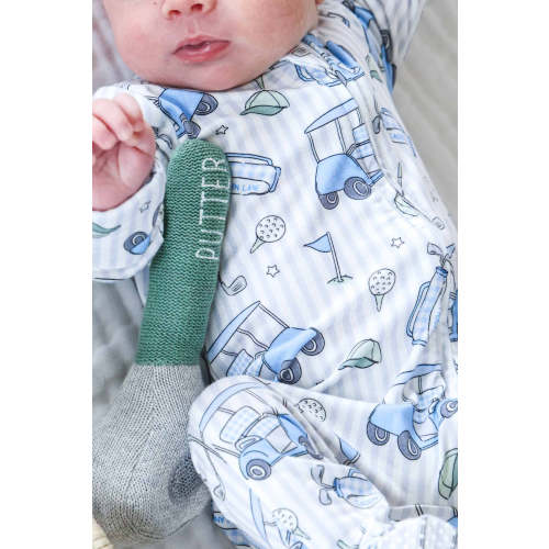 Zipper Footie in Caddie Crew Blue | Caden Lane