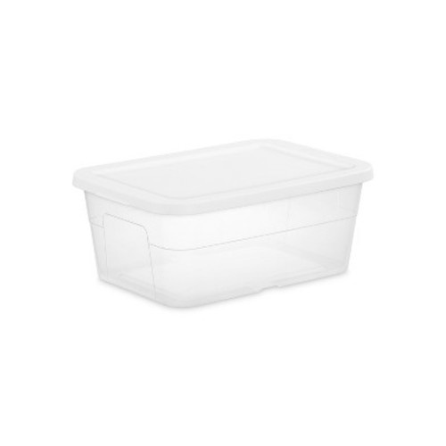 16qt Clear Storage Box with Lid White - Brightroom™