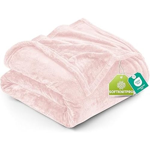 Utopia Bedding Fleece Blanket Queen Size Pink 300GSM Luxury Fuzzy Soft Anti-Static Microfiber Bed Blanket (90x90 Inch)