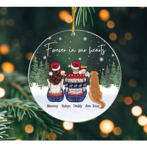 Custom Miscarriage and Loss Family Portrait Ornament, Angel Baby Family Ornament, Infant Loss, Baby Loss Keepsake, Stillborn Gift for Mom