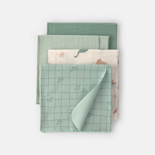 Baby 4-Pack Dinosaur Receiving Blankets - Green | Carter’s Oshkosh Canada