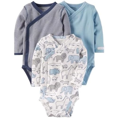 Carter's 3-Pack Side-Snap Little Baby Basics Bodysuit, (Boys)