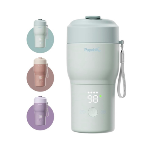 Papablic Pro Portable Bottle Warmer — 115W Fastest Heating, Built-in Sterilizer, 8 Feeds per Charge, 5 Temp Settings + Keep Warm, for Breastmilk & Formula, Mint Green