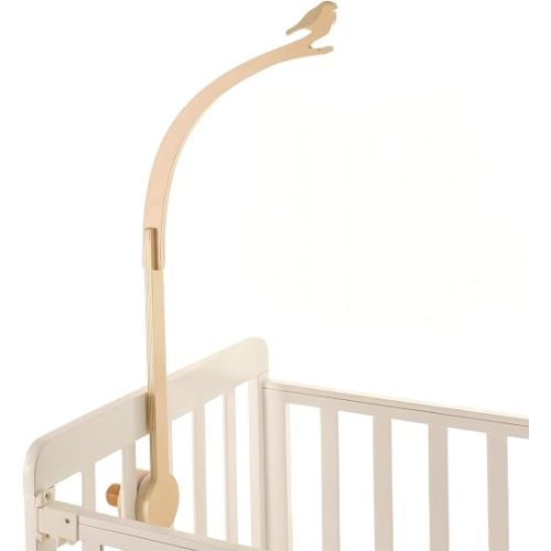 let's make Bird Design Wooden Mobile Arm for Crib, Premium 30 Inch Baby Mobile Holder, Baby Mobile Hanger, Neutral Boho Nursery Decor & Baby Shower Gift
