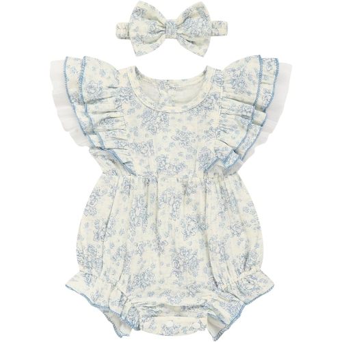 TITKKOP Ruffle Bubble Romper for Baby Girl | One-Piece Shorts Jumpsuit | Summer Outfit & Dress for Infants 0-18M
