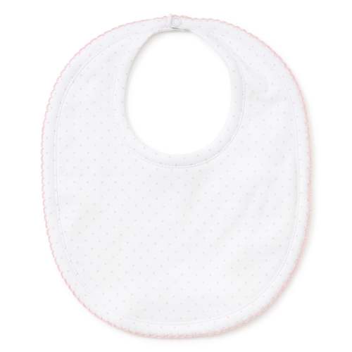 White/Pink New Kissy Dots Print Bib