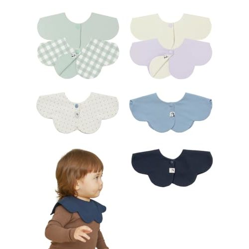 Konny Baby Bib 3/5/7-Pack Set, 360 ° Rotate, Soft and Absorbent Drooling for Toddler Boys Girls Baby Essentials