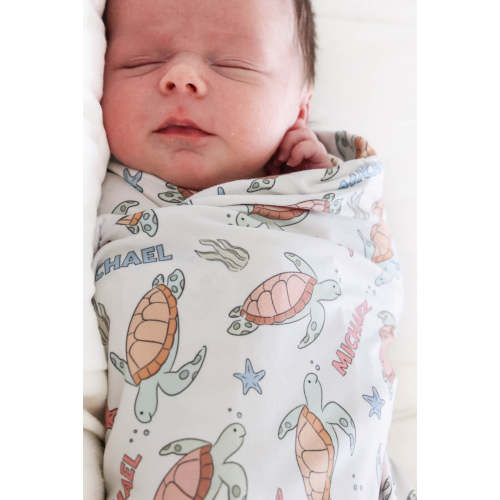 Personalized Swaddle Blanket | Turtley Rad