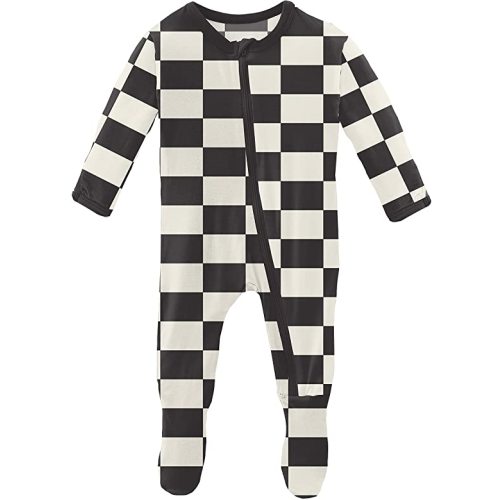 KicKee Pants Print Footies with Zipper, Super Soft One-Piece Jammies, Viscose from Bamboo Sleepwear for Babies and Kids