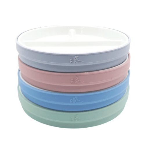 7.8"/20cm Porcelain White Divided Plates with Silicone Sleeves