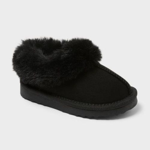 Toddler Piper Faux Fur Cuff Scuff Slippers - Cat & Jack™ Jet Black 5