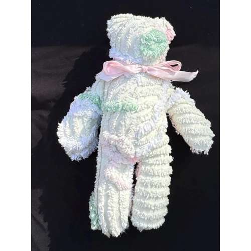 Adorable 12” Blue Moon Baby Chenille Plush Bear Stuffed Animal Pastel Pink Yellow Blue Super Soft!