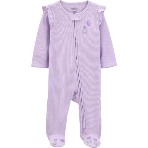 Carter's Child of Mine Baby Girls' 2-Way Zip Ribbed Sleeper - Walmart.ca
