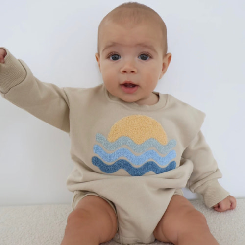 Sunset Bubble Romper- size 0-3 mos
