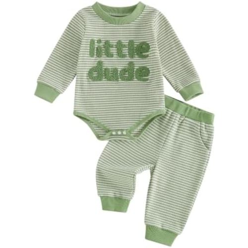 Baby Boy Fall Clothes Mamas Boy Long Sleeve Romper and Pants Set