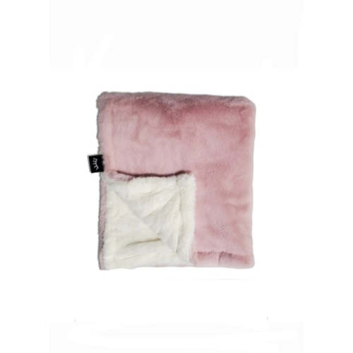 Fluffy Mauve Cream Minky Blanket
