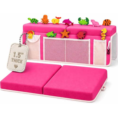 Baby Bath Kneeler and Elbow Rest Pad Set, Built-In 5 Pockets Organizer, Pink by Supa Ant