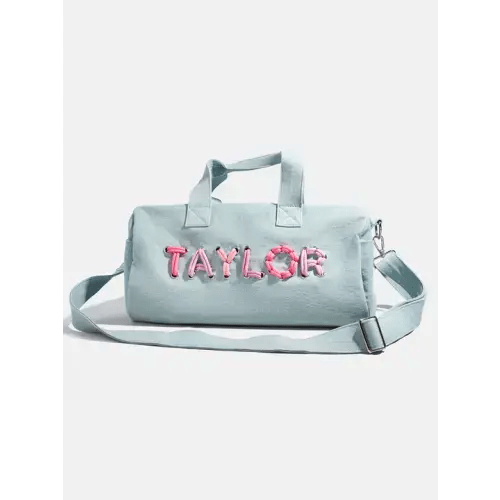 Thready to Go Kids’ Custom Duffle - Light Denim/Pink Multi