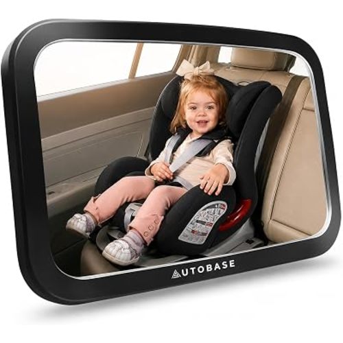 Baby Car Mirror | Shatterproof Baby Mirror for Car Seat Rear Facing with Wide Crystal Clear View | Fully Assembled Car Mirror for Baby | Newborn Essentials for Travel | Baby Registry Items
