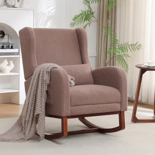 HOMYKA Teddy Nursery Rocking Chairs with Foot Rest