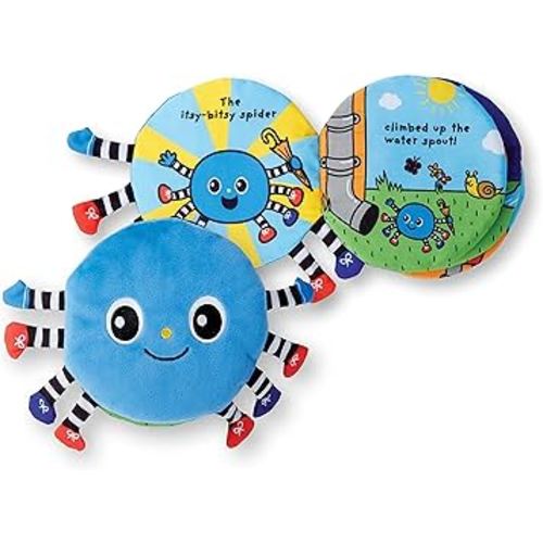 Melissa & Doug K's Kids Itsy-Bitsy Spider 8-Page Soft Activity Book for Babies and Toddlers - Cloth Baby Book And Sensory Toy With Textures To Grasp And Pages To Play Peekaboo, Ages 1 Month+