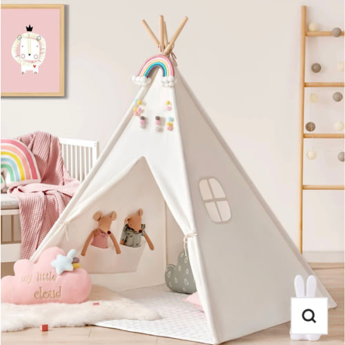 Tiny Land® Teepee Tent for Kids with Mat – Indoor Play Tent with Floor Mat