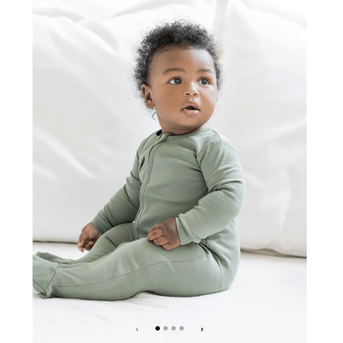Peyton Zipper Sleeper in Thyme, 12-18 Months