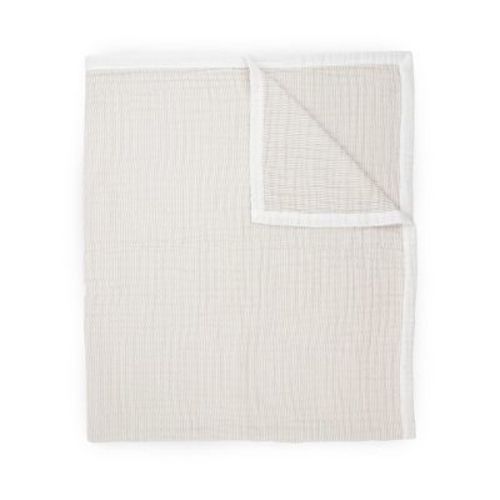 Little Unicorn Organic Cotton Muslin Quilted Throw Baby Blanket - Sand Stripe