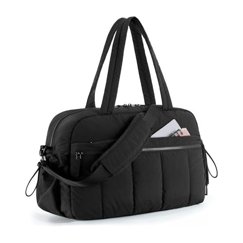 BAGSMART Duffle Bag for Travel, Gym Bag for Women, Weekender Carry on | PVC Wet Pocket, Airline Approved Personal Carry-on Size, Fits Under-seat, One Bag for Gym, Travel, Hospital, Overnight