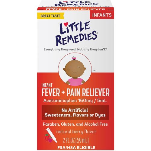 Little Remedies Infant Fever & Pain Reliever, Natural Berry, 2 Fl Oz, 2 Pk