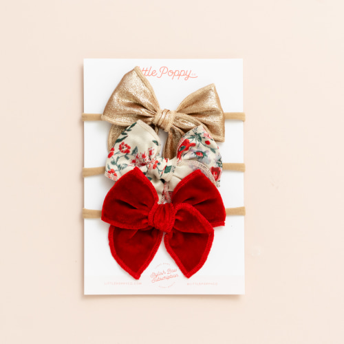 The Noelle Headband Bow Set, Christmas Bows for Babies and Girls – Little Poppy Co.