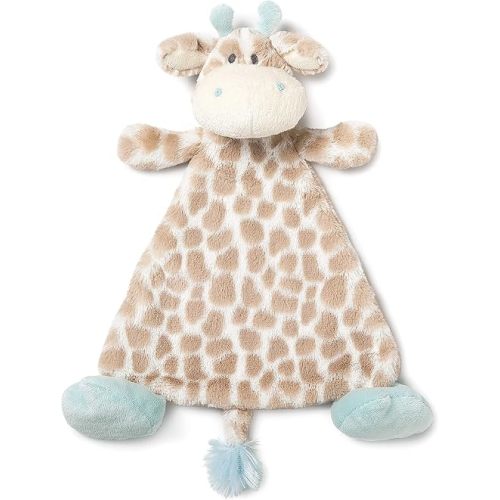DEMDACO Colby Giraffe Sky Blue Children's Plush Rattle Blankie