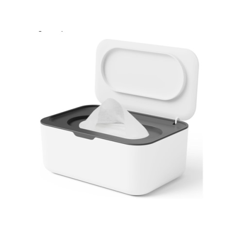 Wipes Dispenser, Wipe Holder for Baby & Adult, Seposeve Refillable Baby Wipe Container, Keeps Wipes Clean. Non-Slip, Easy Pull Wipes Pouch Case, Grey