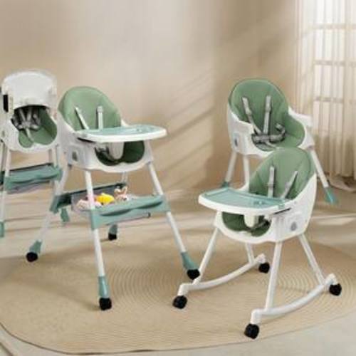 6-in-1 Portable Feeding Rocking Seat Baby High Chair in Green