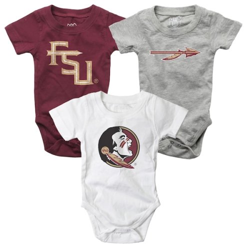 Florida State Seminoles Wes & Willy Infant Three-Pack Bodysuit Set