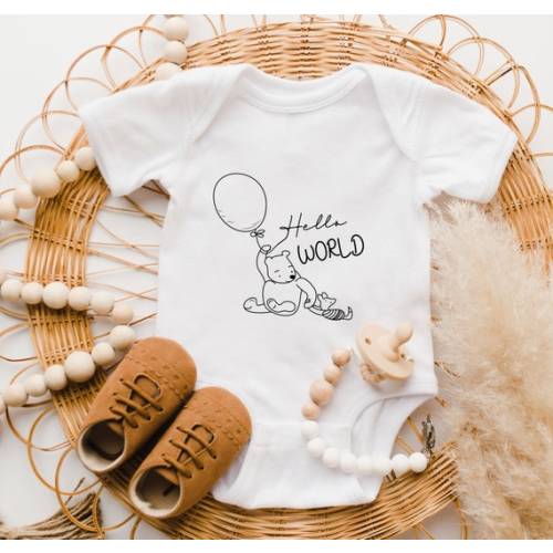 Hello World Cute Bear Onesie ®, I'm New Here Baby Outfit, Hello World Shirt, Newborn Baby Girl Boy Clothes , Pregnancy Announcement Onesie® - Etsy