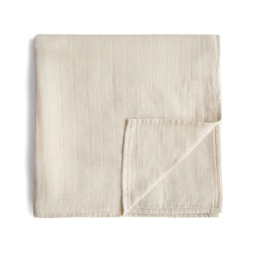 Organic Cotton Muslin Swaddle Blanket Fog One Size