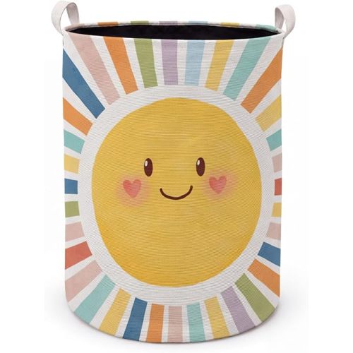Boho Colorful Sun Laundry Basket with Handles
