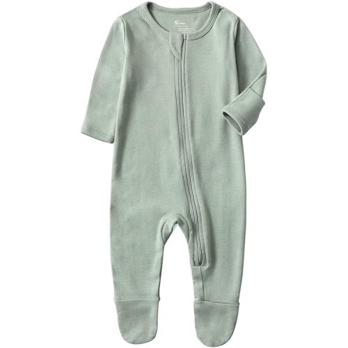 O2 BABY Baby Boys Girls Organic Cotton Zip-Front Sleeper Pajamas, Footed Sleep 'n Play