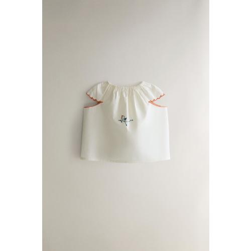 KIDS EMBROIDERED SHIRT - Oyster-white | ZARA United States