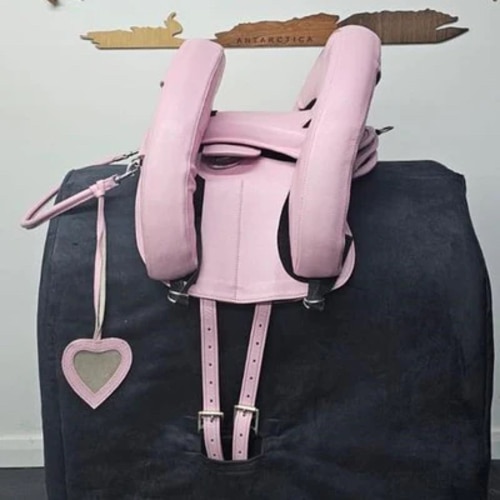 Official Pink Leather Inky Dinky Saddle® - Adjustable Kids Saddle