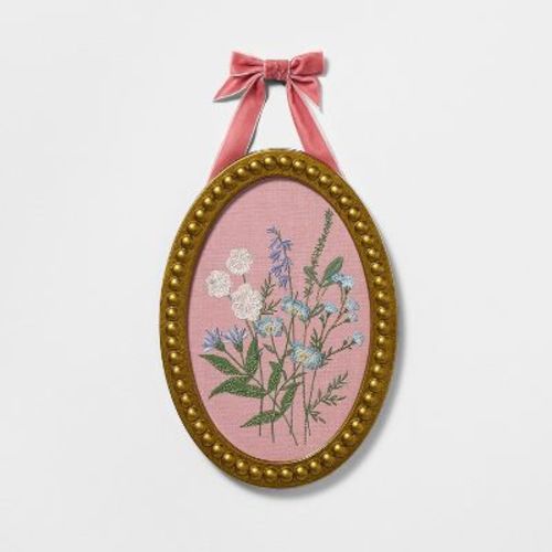 9.13"x12.91" Cross Stitch Floral Wall Art - Threshold™ designed with Studio McGee