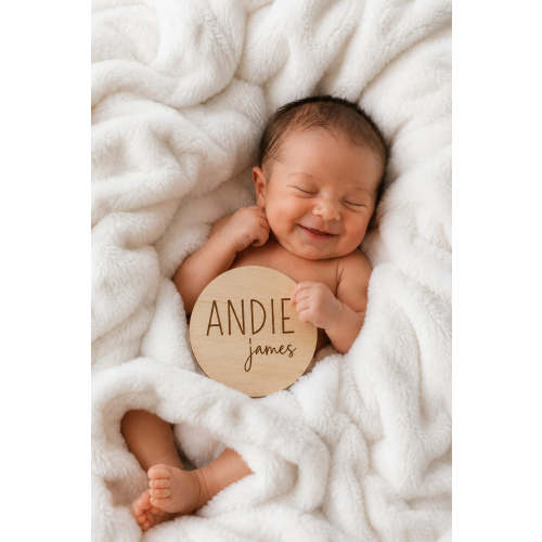 Personalized Wood Announcement for Newborn Photos | Caden Lane