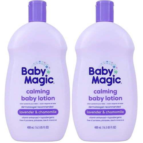 Baby Magic Calming Body Lotion, Lullaby Scent, Lavender & Chamomile, Lavender, 16.5 Fl.Oz (Pack of 2)