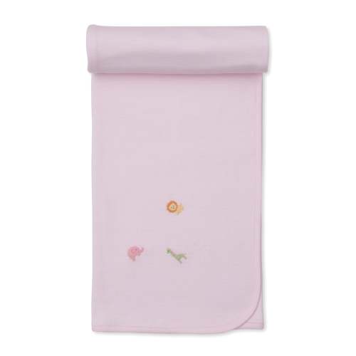 SCE Safari Wild Pink Stripe Hand Emb. Blanket