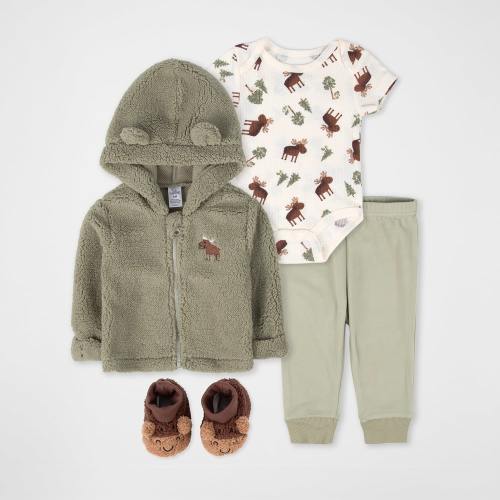 Baby Essentials Baby Boys Sherpa 4-pc. Pant Set, Color: Sage - JCPenney
